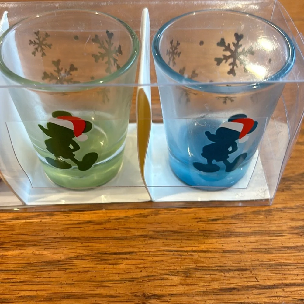 Closet clean out sale / Disney Holiday Shot Glass Set with Mickey Mouse